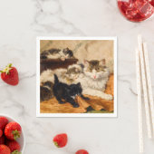 Moeder en Haar Kittens Servet (Insitu)