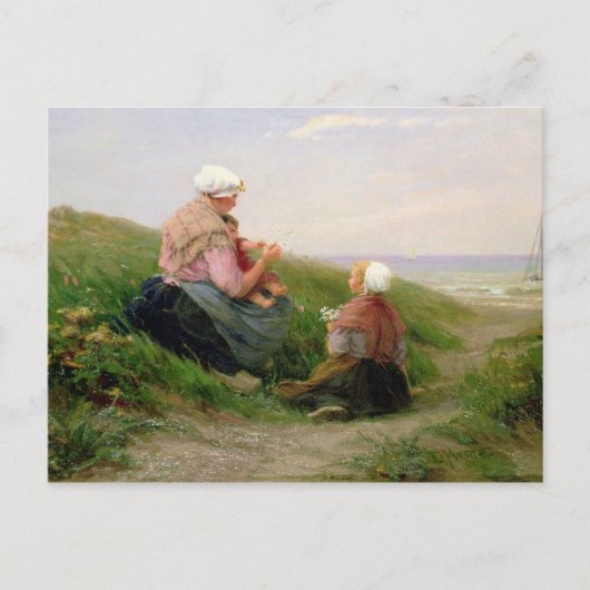 Moeder en haar kleine kinderen briefkaart (Voorkant)