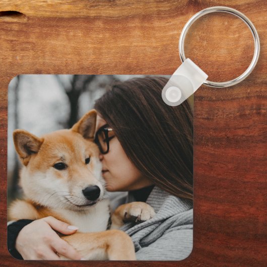 Moeder en hond foto sleutelhanger (Achterkant)
