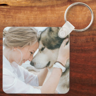 Moeder en hond foto sleutelhanger