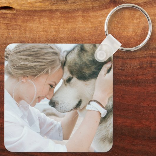 Moeder en hond foto sleutelhanger (Achterkant)