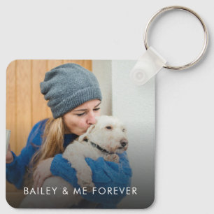 Moeder en hond foto sleutelhanger