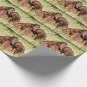 Moeder en jonge orangouans (Pongo pygmaeus) Cadeaupapier (Hoek)