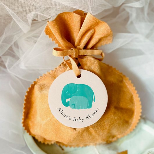 Moeder en kalf olifant Baby shower cadeau Bedankjes Labels