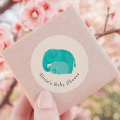 Moeder en kalf olifant Baby shower gunst Ronde Sticker