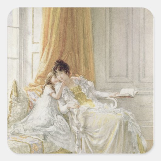 Moeder en kind, 1864 vierkante sticker (Voorkant)