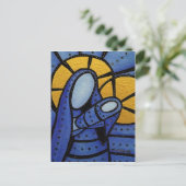 Moeder en kind Abstract blauw Briefkaart (Staand voorkant)