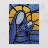 Moeder en kind Abstract blauw Briefkaart (Voorkant)