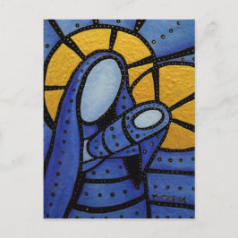 Moeder en kind Abstract blauw Briefkaart