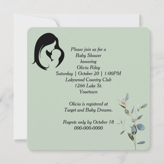 Moeder en kind baby shower kaart (Voorkant)