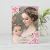 Moeder en kind bedankt kaart (Staand voorkant)