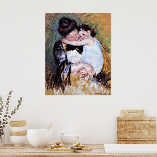 Moeder en kind beroemd schilderij poster (Keuken)