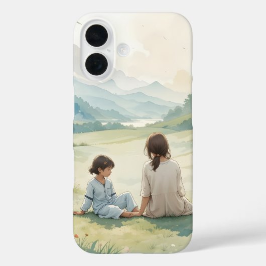 Moeder en kind bij de River iPhone / iPad case (Achterkant)