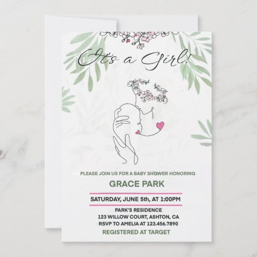 MOEDER EN KIND BOND Baby shower Uitnodiging (Voorkant)