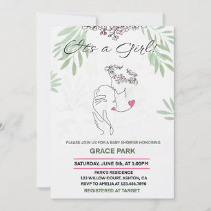 MOEDER EN KIND BOND Baby shower Uitnodiging