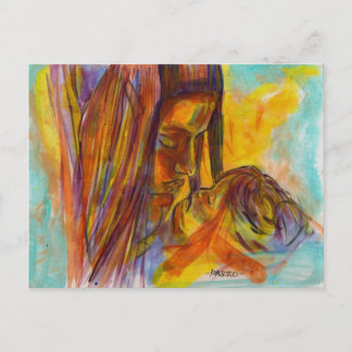 moeder en kind briefkaart