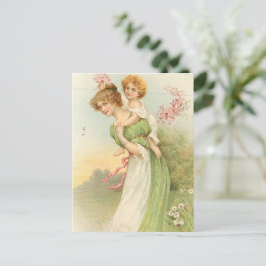  moeder en kind briefkaart (Staand voorkant)