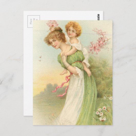  moeder en kind briefkaart (Voorkant / Achterkant)