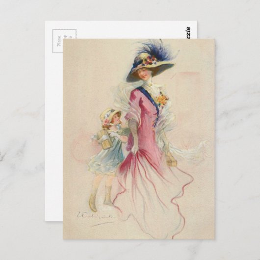 moeder en kind briefkaart (Voorkant / Achterkant)