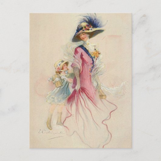 moeder en kind briefkaart (Voorkant)