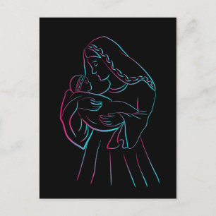 Moeder en kind briefkaart