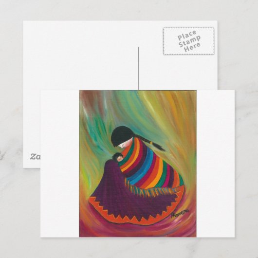 Moeder en kind briefkaart (Voorkant / Achterkant)