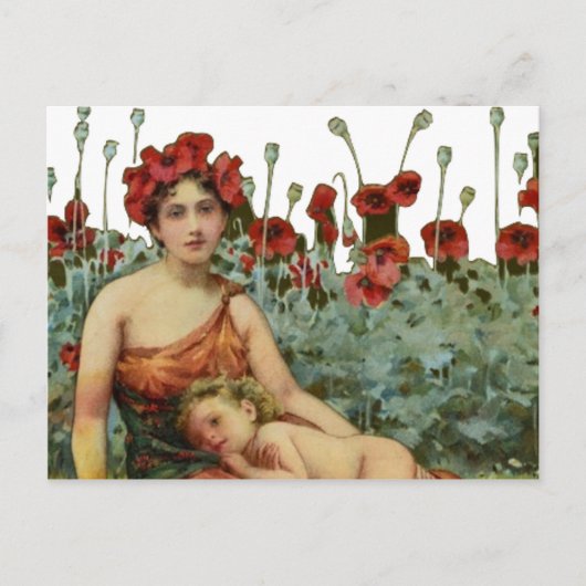 Moeder en kind briefkaart (Voorkant)