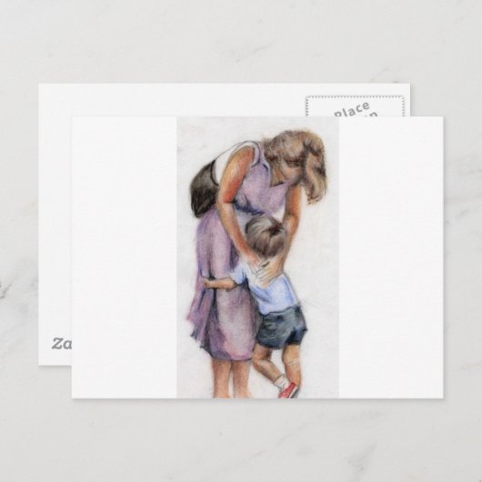 Moeder en kind briefkaart (Voorkant / Achterkant)
