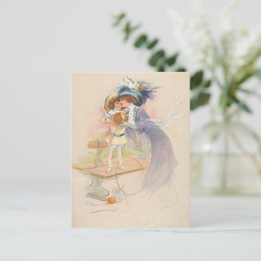 Moeder en kind briefkaart (Staand voorkant)