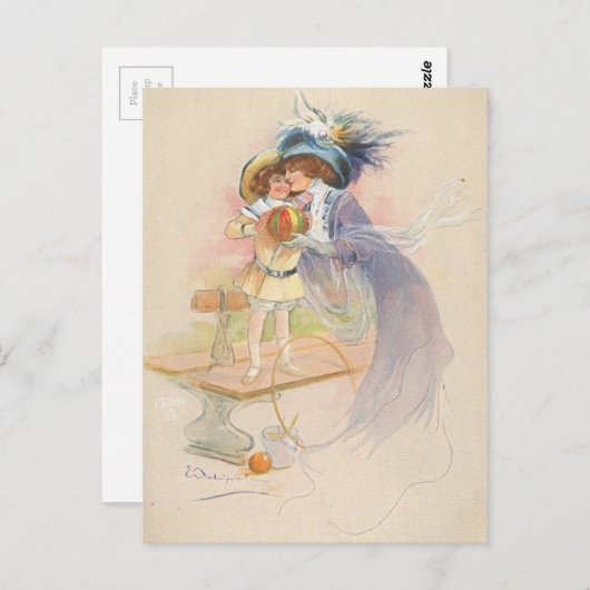 Moeder en kind briefkaart (Voorkant / Achterkant)