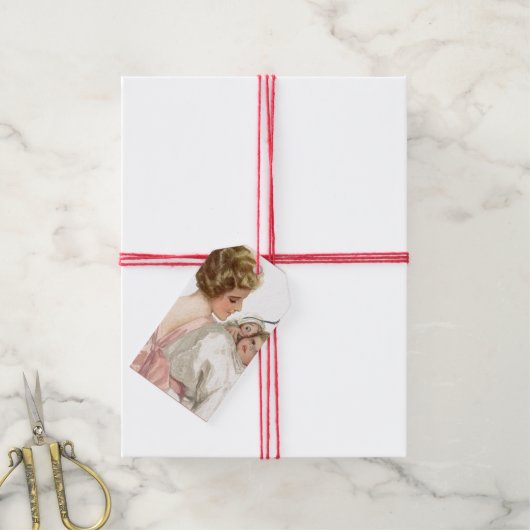 Moeder en kind cadeaulabel (Met Touw)