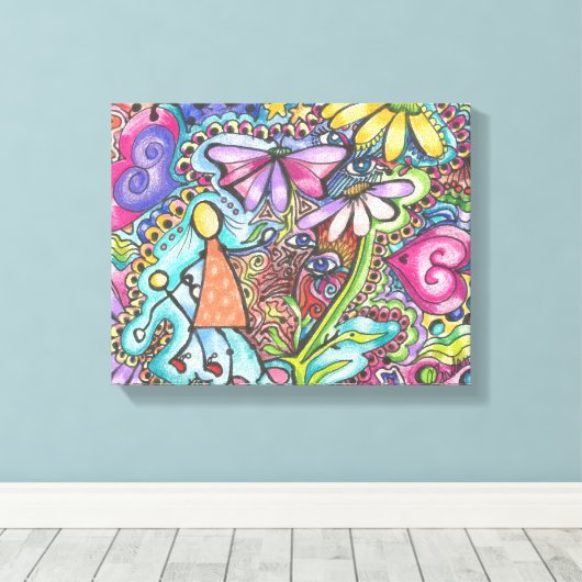 Moeder en kind canvas afdruk (Insitu (Houten vloer))