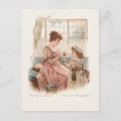 moeder en kind die Daisy Chains maken Feestdagenkaart (Voorkant)