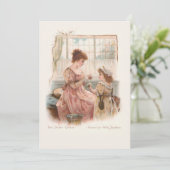  moeder en kind die Daisy Chains maken Feestdagenkaart (Staand voorkant)