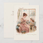  moeder en kind die Daisy Chains maken Feestdagenkaart (Voorkant / Achterkant)