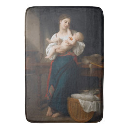 Moeder en kind (door Bouguereau) Badmat
