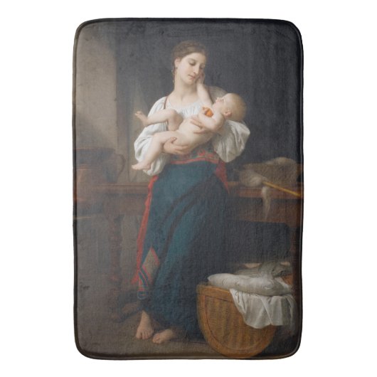 Moeder en kind (door Bouguereau) Badmat (Voorkant Verticaal)