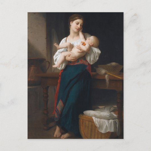 Moeder en kind (door Bouguereau) Briefkaart (Voorkant)