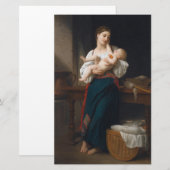 Moeder en kind (door Bouguereau) Briefpapier (Voorkant / Achterkant)