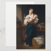 Moeder en kind (door Bouguereau) Briefpapier (Voorkant / Achterkant)