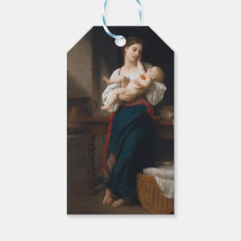 Moeder en kind (door Bouguereau) Cadeaulabel