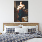 Moeder en kind (door Bouguereau) Canvas Afdruk (Insitu (Slaapkamer))
