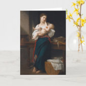 Moeder en kind (door Bouguereau) Kaart (Gele Bloem)