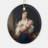 Moeder en kind (door Bouguereau) Keramisch Ornament (Links)