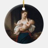 Moeder en kind (door Bouguereau) Keramisch Ornament (Achterkant)