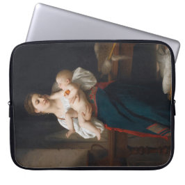 Moeder en kind (door Bouguereau) Laptop Sleeve