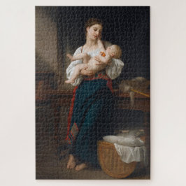 Moeder en kind (door Bouguereau) Legpuzzel