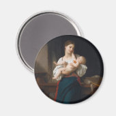 Moeder en kind (door Bouguereau) Magneet (Voorkant / Achterkant)