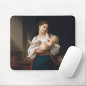 Moeder en kind (door Bouguereau) Muismat (Met muis)