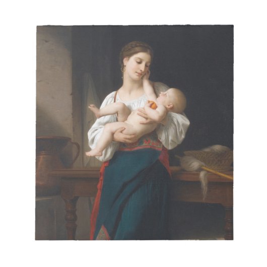 Moeder en kind (door Bouguereau) Notitieblok (Voorkant)